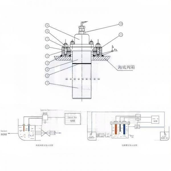 Electrolytic anti fouling and anti-corrosion device